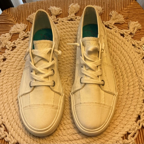 Blowfish white Canvas Sneakers with Teal Sole - Picture 2 of 10